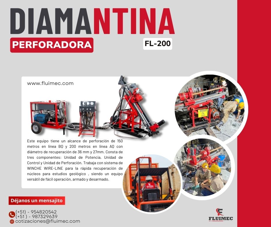 Perforadora FL-200 Equipo hidráulica de tres componentes